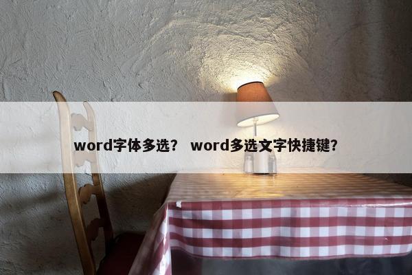 word字体多选？ word多选文字快捷键？