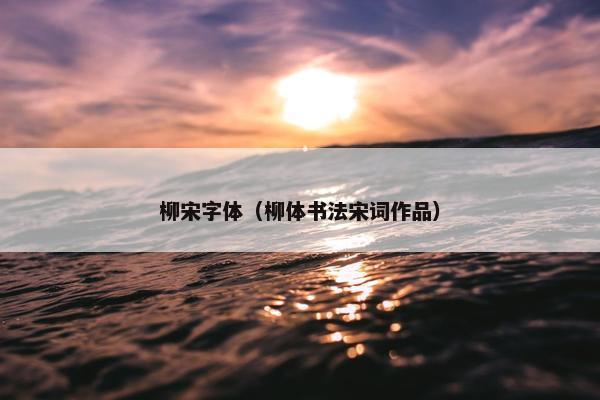 柳宋字体（柳体书法宋词作品）