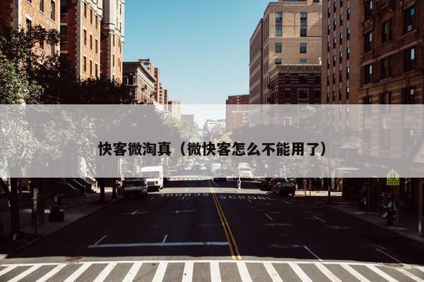 快客微淘真（微快客怎么不能用了）