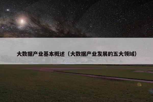 大数据产业基本概述（大数据产业发展的五大领域）
