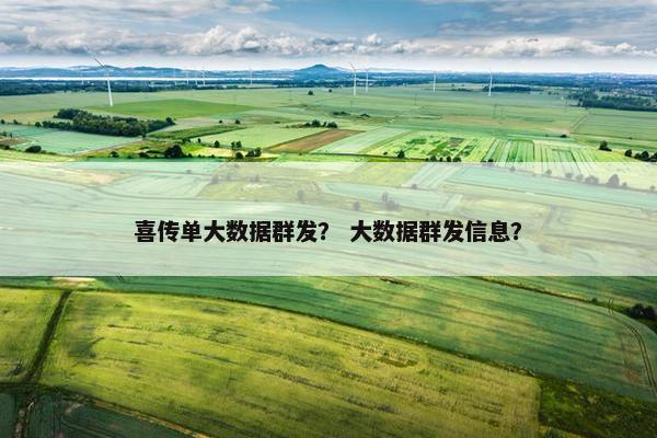 喜传单大数据群发？ 大数据群发信息？