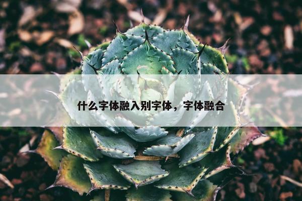 什么字体融入别字体，字体融合