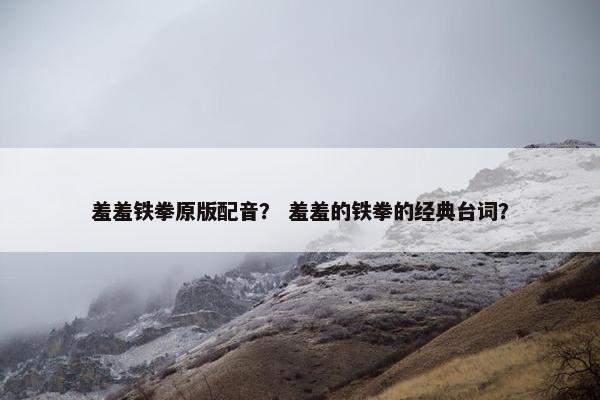 羞羞铁拳原版配音？ 羞羞的铁拳的经典台词？