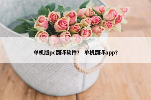 单机版pc翻译软件？ 单机翻译app？