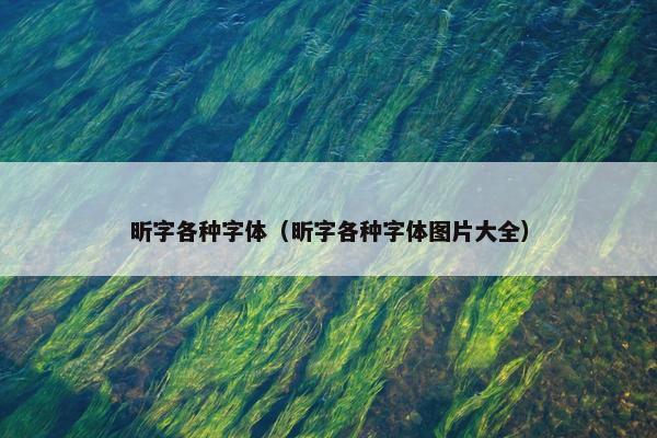 昕字各种字体（昕字各种字体图片大全）