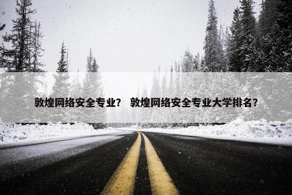 敦煌网络安全专业？ 敦煌网络安全专业大学排名？