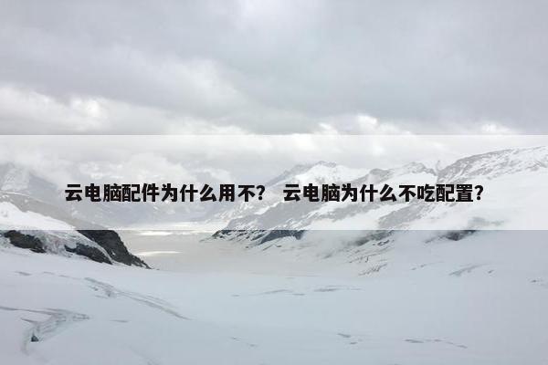 云电脑配件为什么用不？ 云电脑为什么不吃配置？