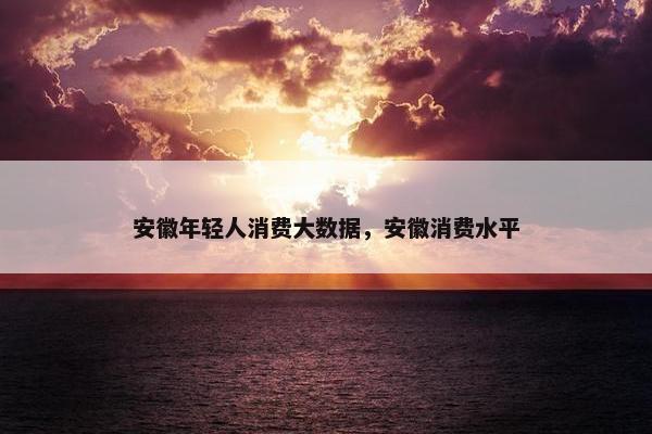 安徽年轻人消费大数据，安徽消费水平