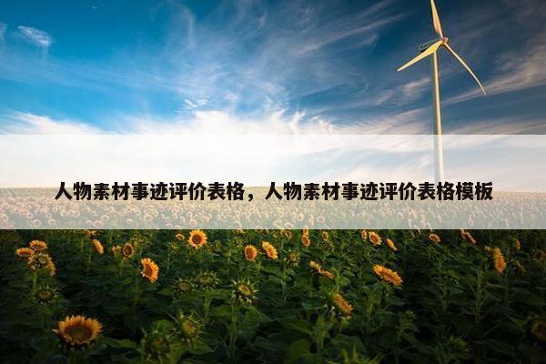 人物素材事迹评价表格，人物素材事迹评价表格模板