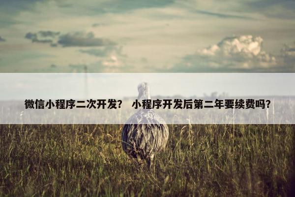 微信小程序二次开发？ 小程序开发后第二年要续费吗？