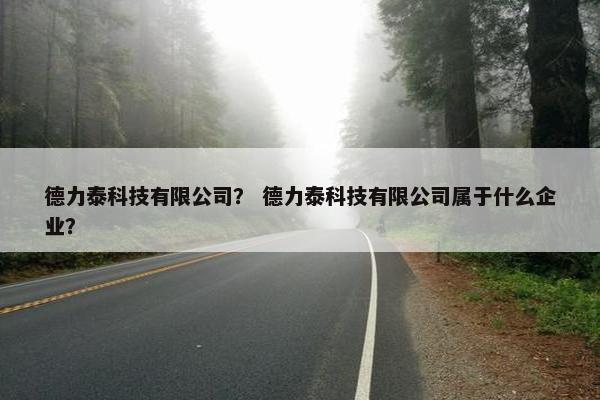 德力泰科技有限公司？ 德力泰科技有限公司属于什么企业？