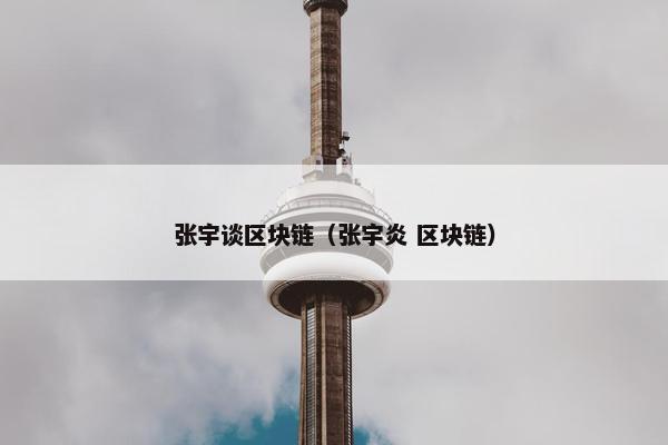张宇谈区块链（张宇炎 区块链）