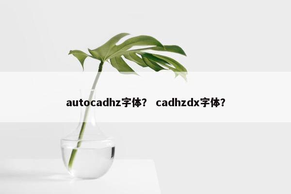 autocadhz字体？ cadhzdx字体？