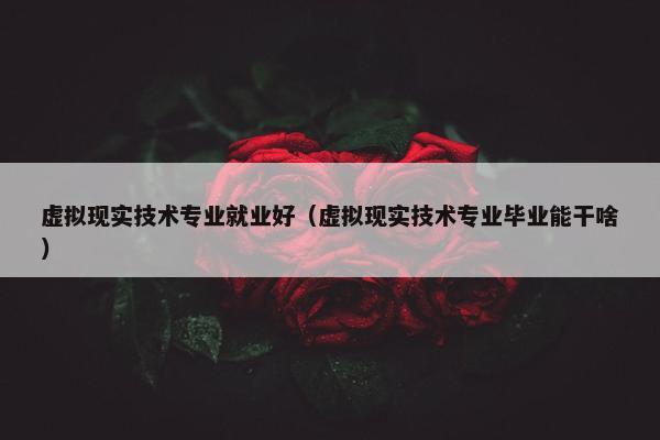 虚拟现实技术专业就业好（虚拟现实技术专业毕业能干啥）