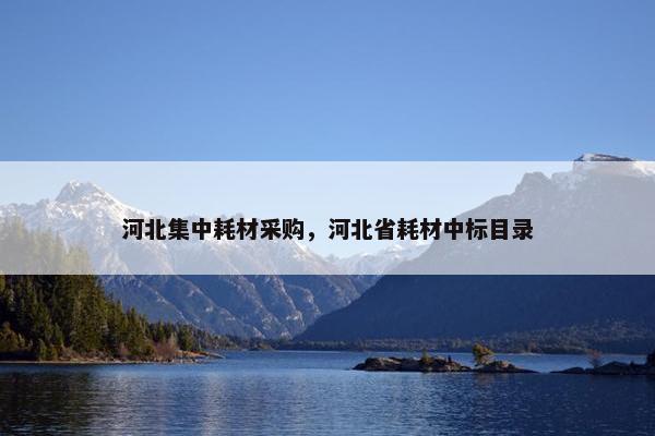 河北集中耗材采购，河北省耗材中标目录