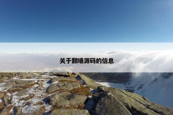 关于翻墙源码的信息