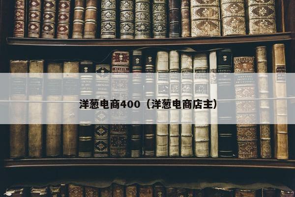 洋葱电商400（洋葱电商店主）