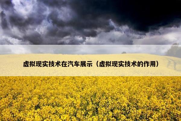 虚拟现实技术在汽车展示（虚拟现实技术的作用）