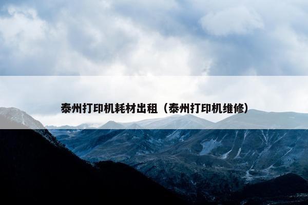 泰州打印机耗材出租（泰州打印机维修）