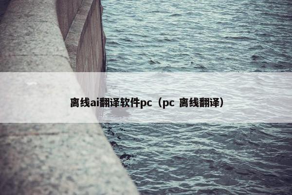离线ai翻译软件pc（pc 离线翻译）