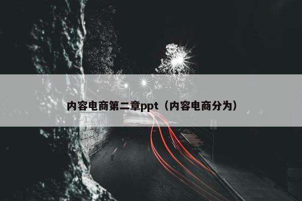 内容电商第二章ppt（内容电商分为）