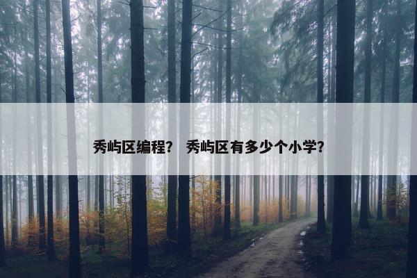 秀屿区编程？ 秀屿区有多少个小学？