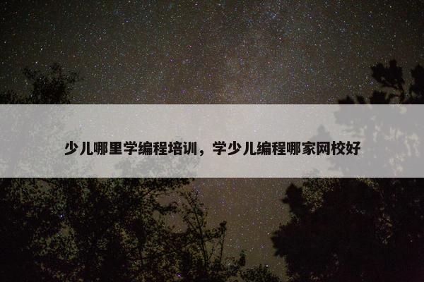 少儿哪里学编程培训，学少儿编程哪家网校好
