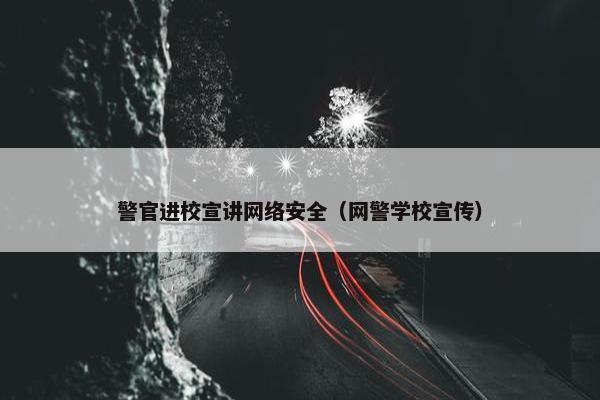 警官进校宣讲网络安全（网警学校宣传）