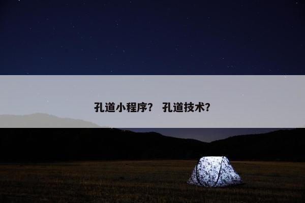 孔道小程序？ 孔道技术？