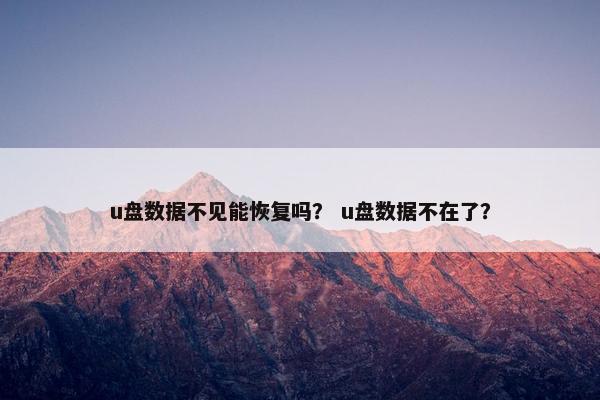 u盘数据不见能恢复吗？ u盘数据不在了？