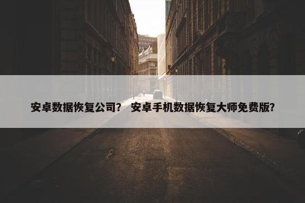 安卓数据恢复公司？ 安卓手机数据恢复大师免费版？