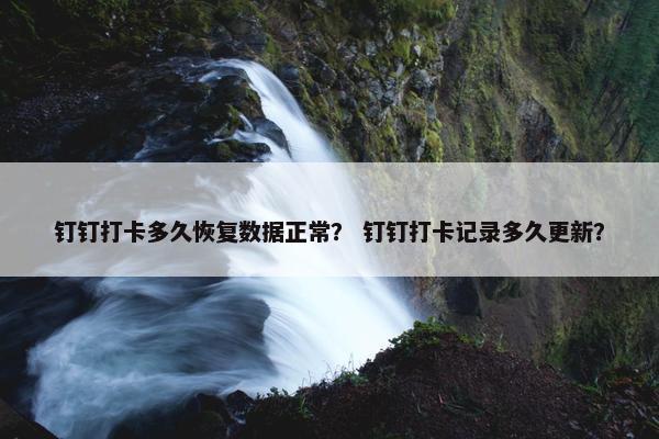 钉钉打卡多久恢复数据正常？ 钉钉打卡记录多久更新？