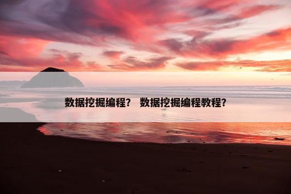 数据挖掘编程？ 数据挖掘编程教程？