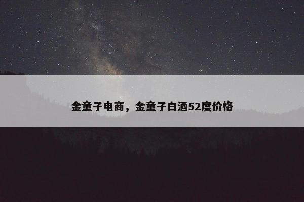金童子电商，金童子白酒52度价格