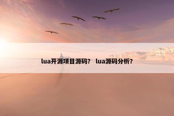 lua开源项目源码？ lua源码分析？