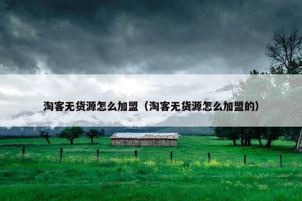 淘客无货源怎么加盟（淘客无货源怎么加盟的）