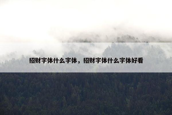 招财字体什么字体，招财字体什么字体好看