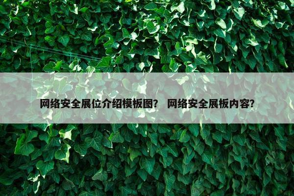 网络安全展位介绍模板图？ 网络安全展板内容？