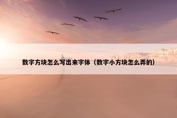 数字方块怎么写出来字体（数字小方块怎么弄的）