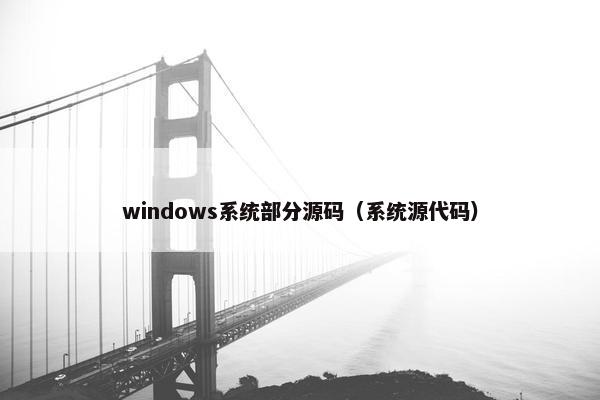 windows系统部分源码（系统源代码）