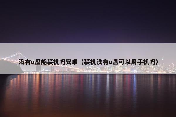 没有u盘能装机吗安卓（装机没有u盘可以用手机吗）
