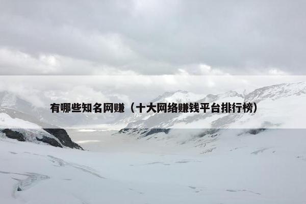 有哪些知名网赚（十大网络赚钱平台排行榜）