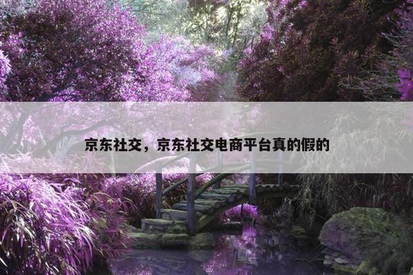 京东社交，京东社交电商平台真的假的