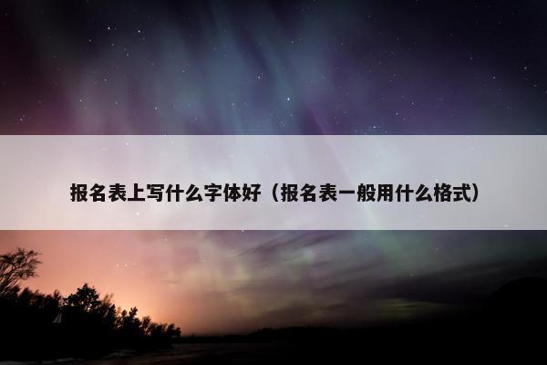 报名表上写什么字体好（报名表一般用什么格式）