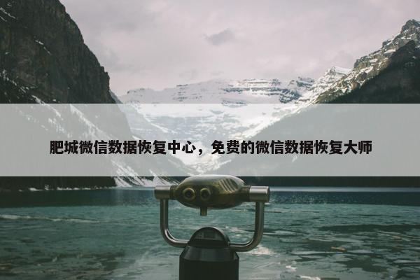 肥城微信数据恢复中心，免费的微信数据恢复大师