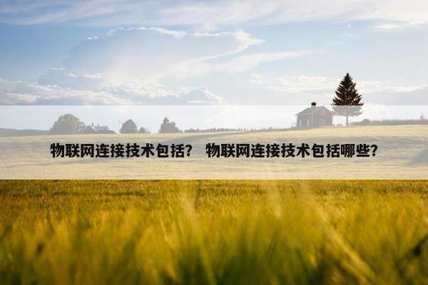 物联网连接技术包括？ 物联网连接技术包括哪些？