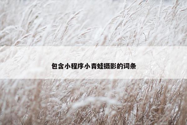 包含小程序小青蛙摄影的词条