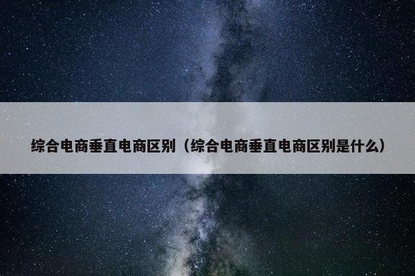 综合电商垂直电商区别（综合电商垂直电商区别是什么）
