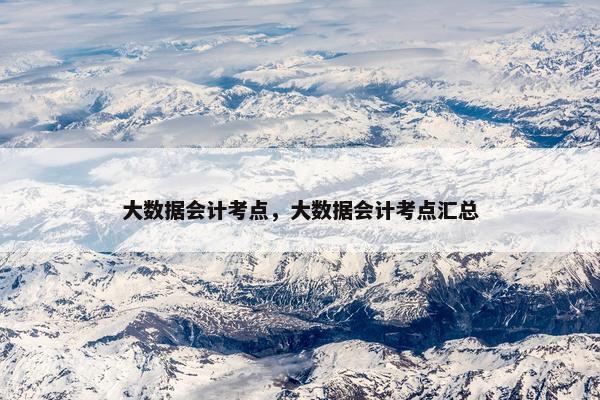 大数据会计考点，大数据会计考点汇总