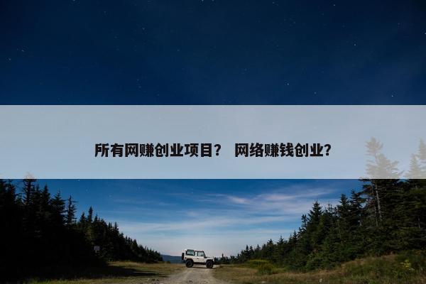 所有网赚创业项目？ 网络赚钱创业？